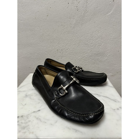 SALVATORE FERRAGAMO PARIGI Black Calf Leather Men‎ Loafers Size 5.5 main image 2